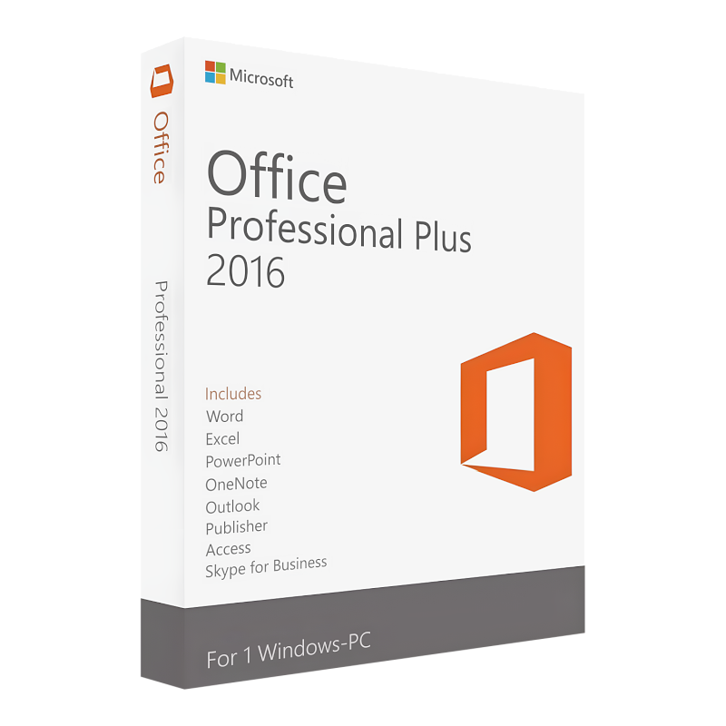 Microsoft Office 2016 Professional Plus Key, 1 PC